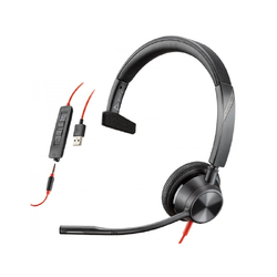 Plantronics Blackwire 3315-M, BW3315-M, Monaural with 3.5mm and USB-A Corded Headset - MS CERT