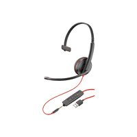 HP POLY BLACKWIRE C3215 UC MONO CORDED HEADSET, 3.5MM & USB-A
