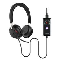 YEALINK WIRED (UH38) UC STEREO HEADSET,NOISE CANCELLING MIC,LEATHER,BLUETOOTH & USB-A