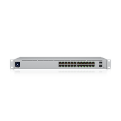 Ubiquiti UniFi 24 port Managed Gigabit Switch -16x PoE+ Ports, 8x Gigabit Ethernet Ports, with 2xSFP -120W -Touch Display -Fanless - GEN2