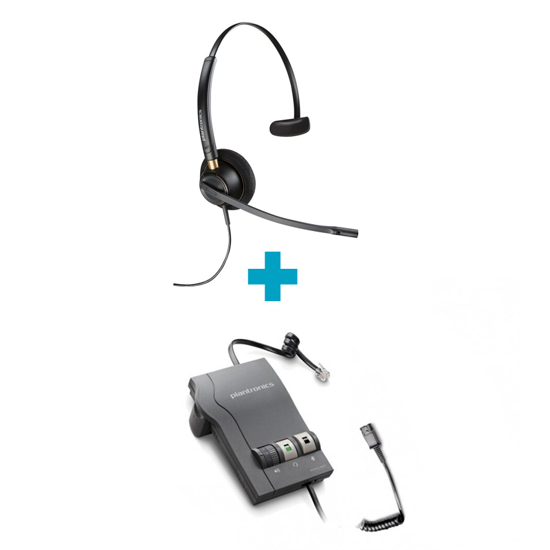 EncorePro HW510 Mono Wired Headset and M22 Vista Universal Amplifier Bundle