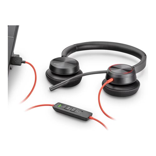 HP POLY BLACKWIRE C5220 UC STEREO CORDED HEADSET, 3.5MM & USB-C