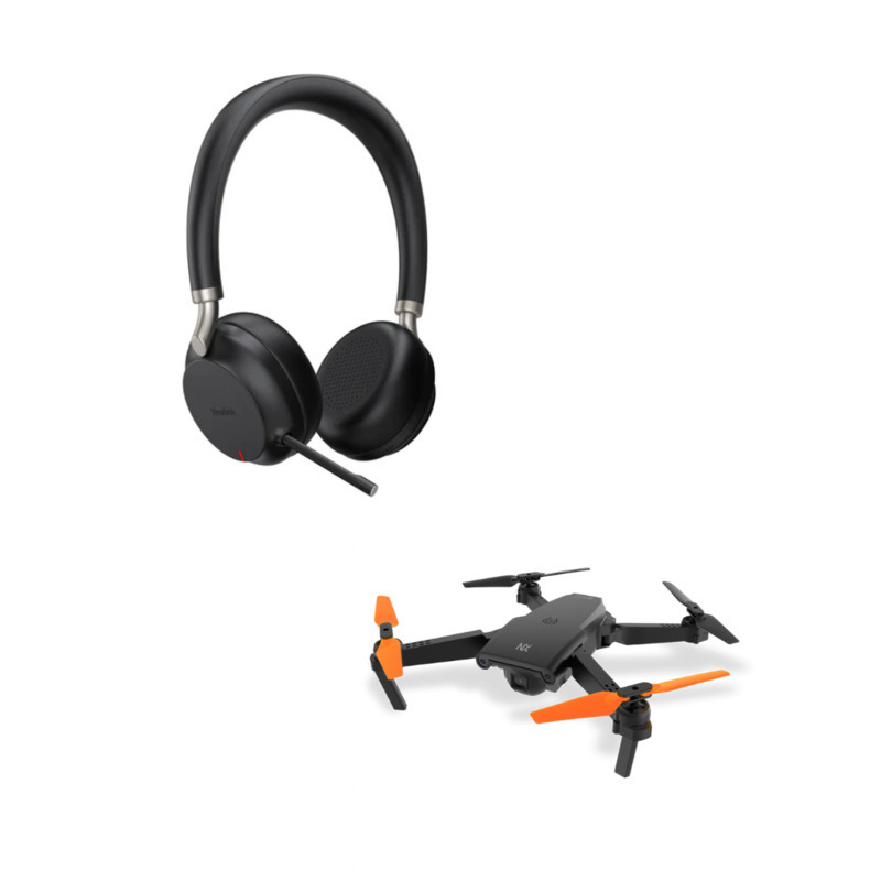 YEALINK WIRLESS BH72 TEAMS STEREO HEADSET + BONUS NX-8100F DRONE