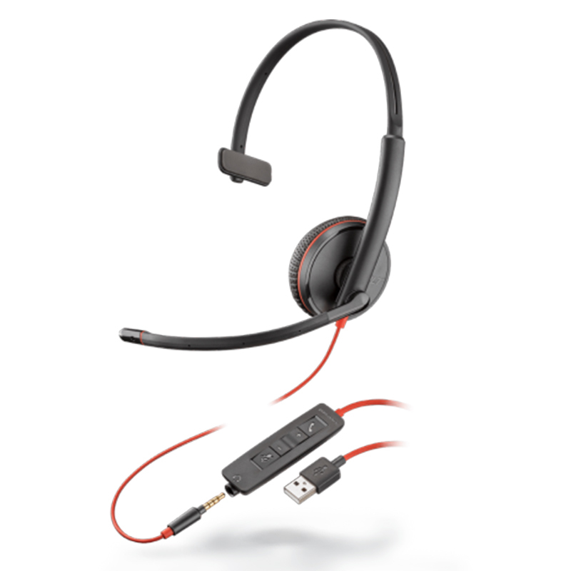 Plantronics Blackwire C3215 Mono USB-A Headset with 3.5mm Connection - Refurbished