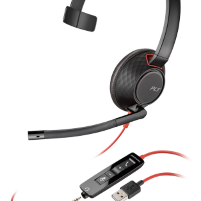 Plantronics Blackwire C5210 Mono USB-A Headset with 3.5mm Connection - Refurbished