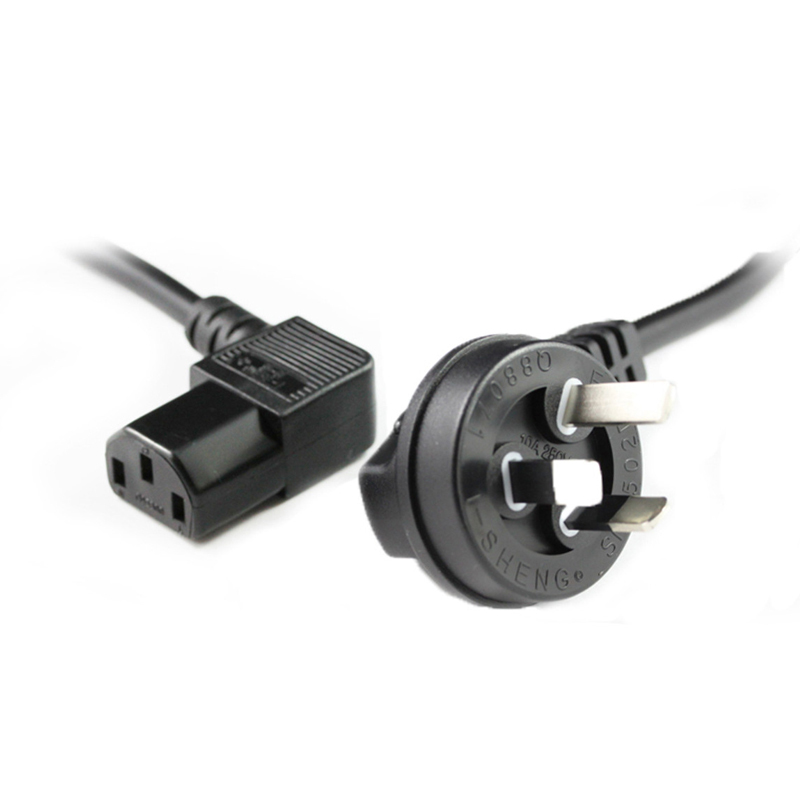 2M Right Angle Wall Plug To Right Angle IEC C13 Power Cable