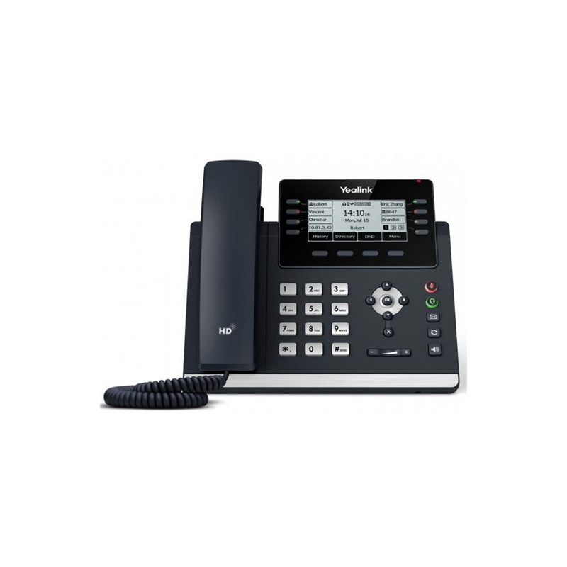 YEALINK (SIP-T43U) 12 LINE IP PHONE WITH HANDSET, 3.7" LCD SCREEN