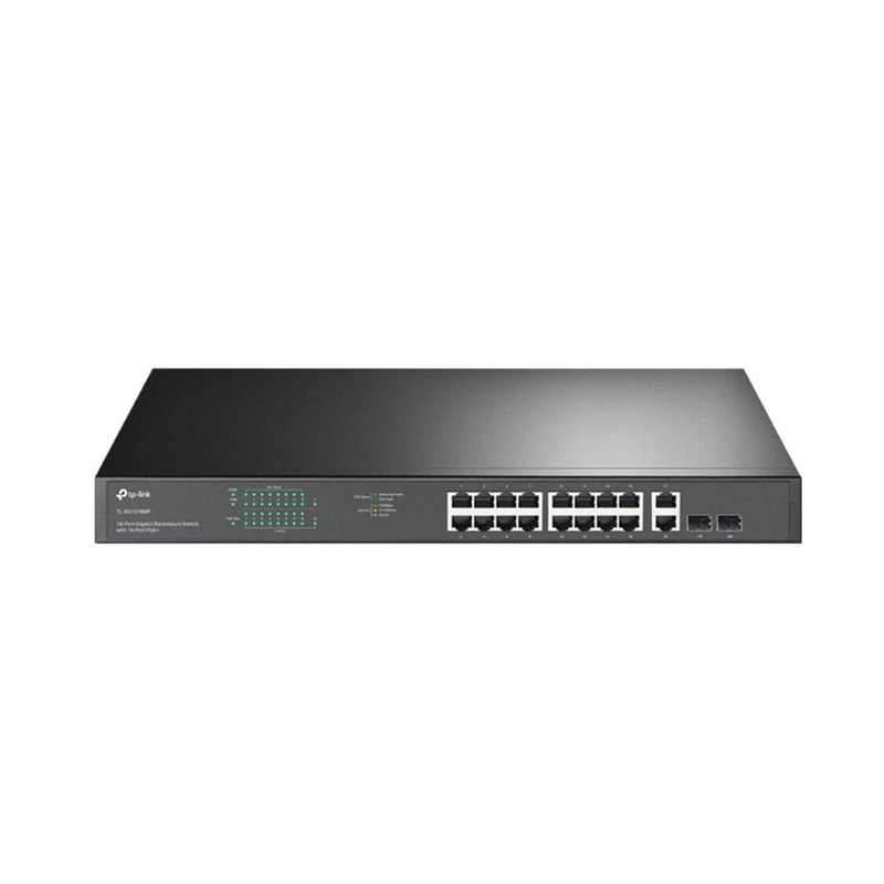 TP-LINK 18 PORT GIGABIT RACKMOUNT SWITCH, GbE(16) ,POE+(16), SFP(2), 5YR