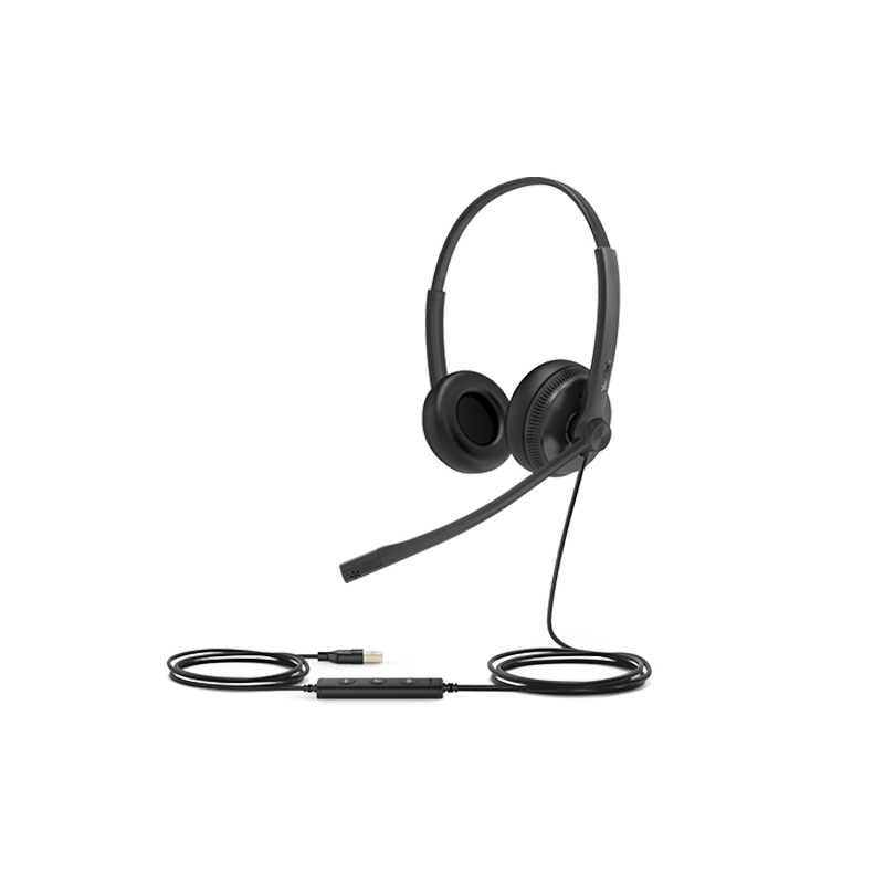 YEALINK WIRED (UH34) MS STEREO HEADSET,NOISE CANCELLING MIC,LEATHER CUSHION,3.5MM & USB-C